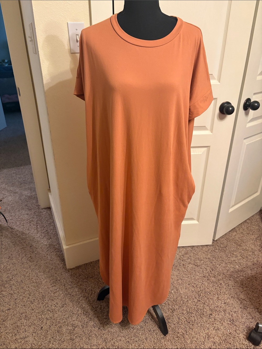 Zenana beautiful fall rust orange t-shirt dress.